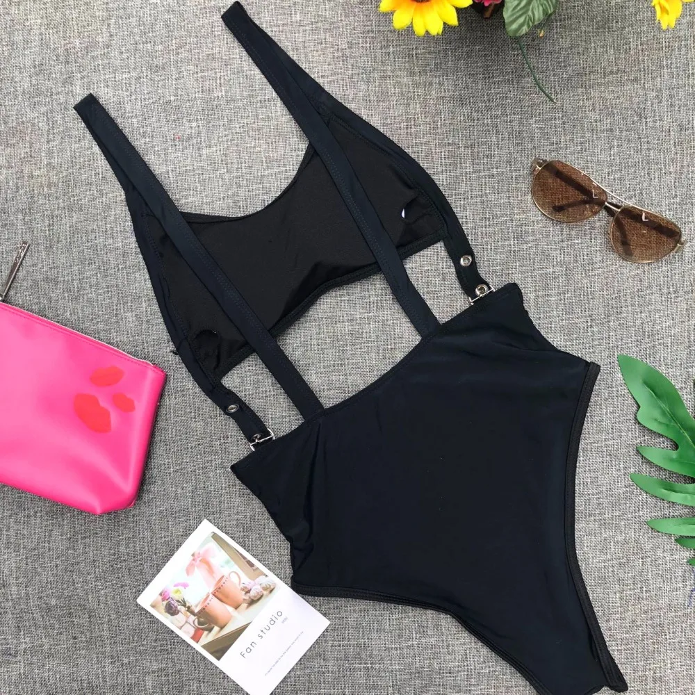 

2018 New Hollow Out One Piece Tankini Swimsuit Bathing Suit Swimwear Beachwear For Women Solid Color Monokini