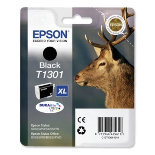 

Epson Singlepack Black T1301 DURABrite Ultra Ink, Negro, Epson, SX525WD / SX620FW / BX525WD / BX625FWD, 25,4 ml, CE, -20 - 40