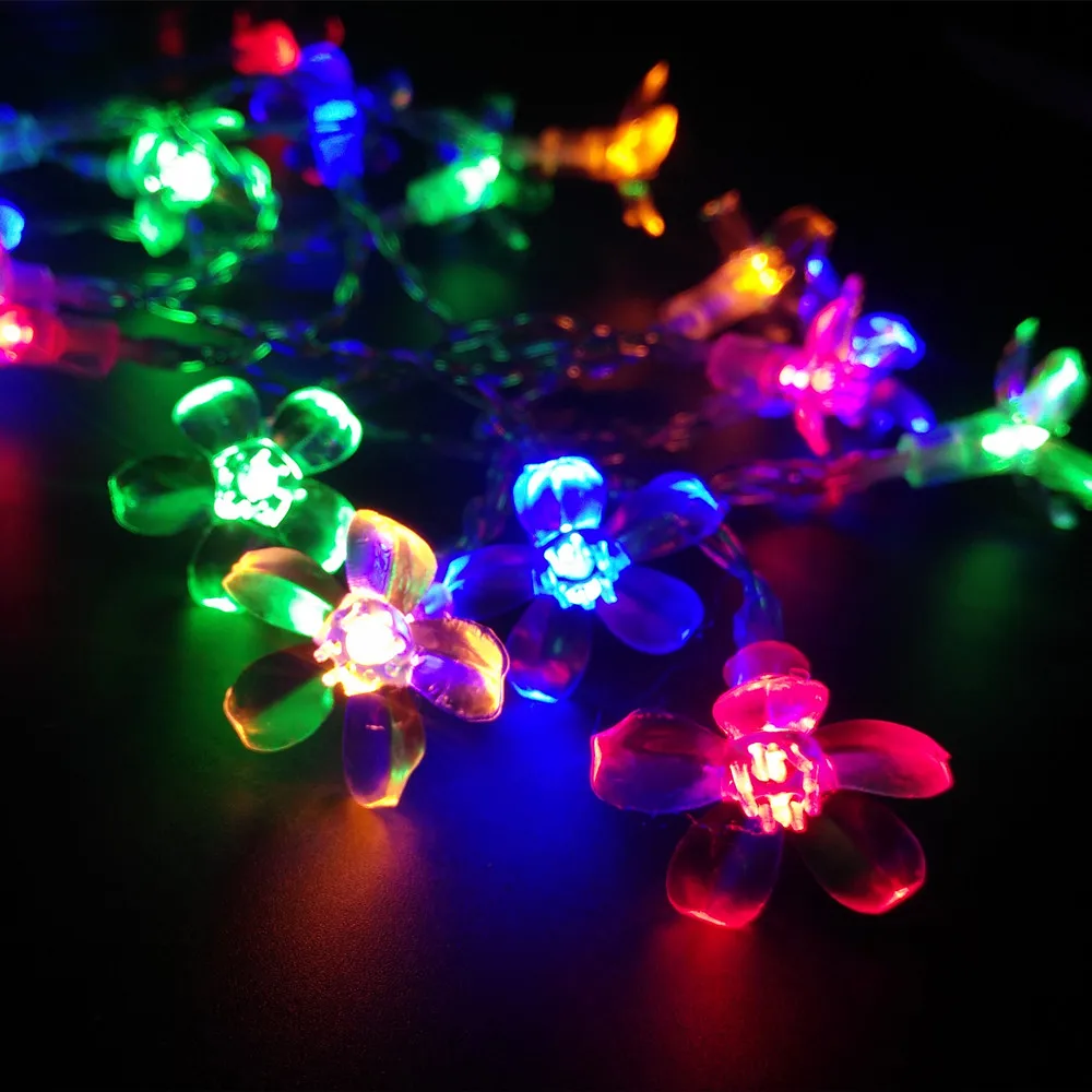 LED String Light Colorful Cherry Blossom Flower Fairy LED Christmas Lights For Garland Decoration Lamp- rgb lighting 1-3