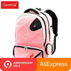 Нейлоновый розовый рюкзак для девочек водостойкий женский рюкзаки подростковый студенческий женская школьная сумка 15,6 дюймов ноутбук
