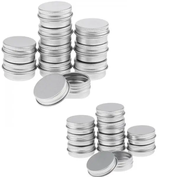 20Pcs Cosmetic Empty Jar Pot Cream Lip Balm Bottle Box Container Tins Case, 15ml and 5 ml