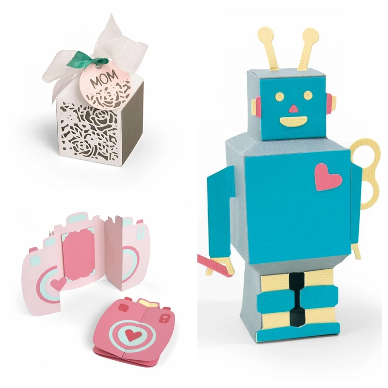

Magic Pop-up Box Robot Metal Cutting Dies Stencil Paper Card Album Making Scrapbooking Template Embossing Stencil Handicraft