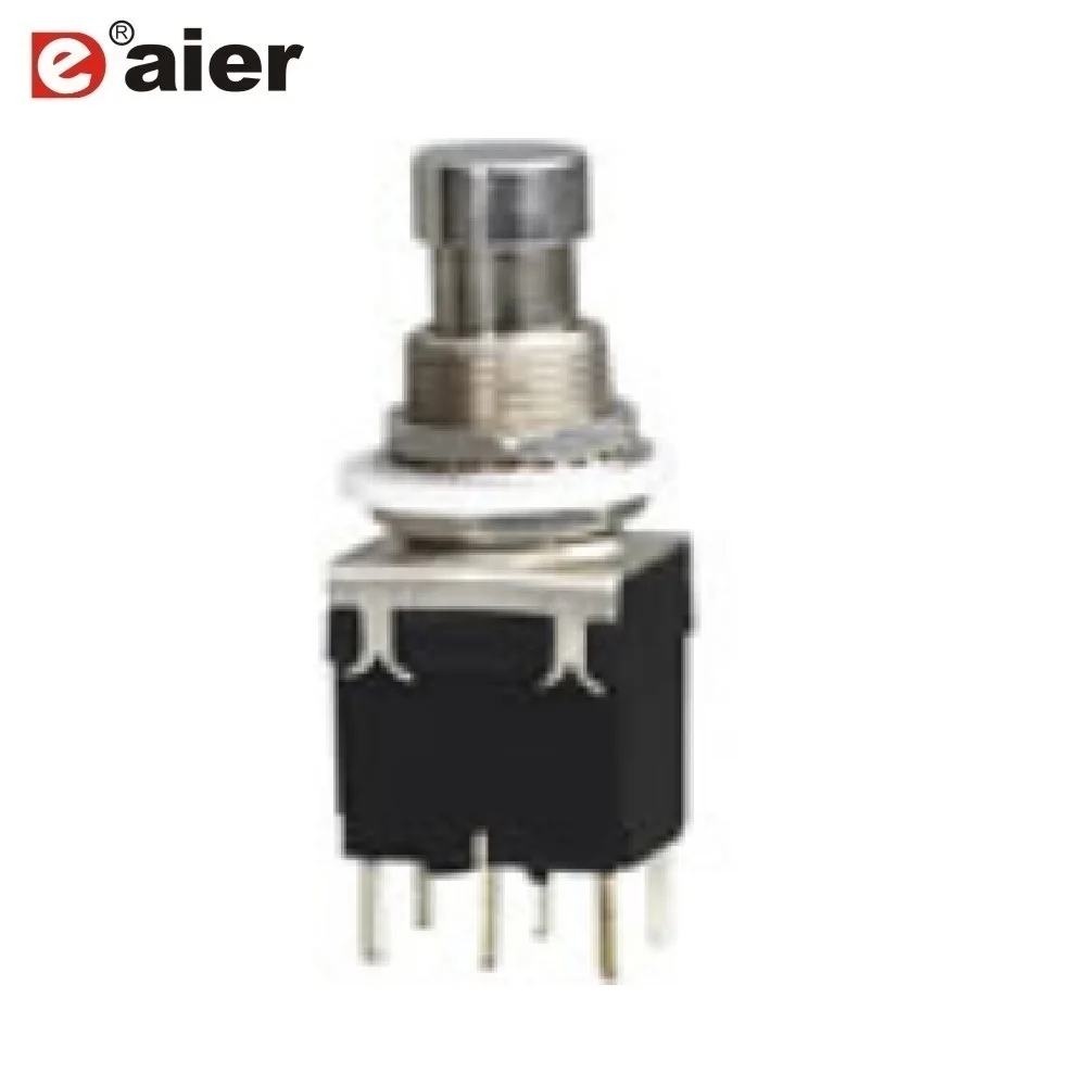 2PCS PBS-24-202P DPDT 6Pins ON-ON Self-locking PCB Electrical Guitar Effects Foot Pedal Push Button Switch | Спорт и развлечения