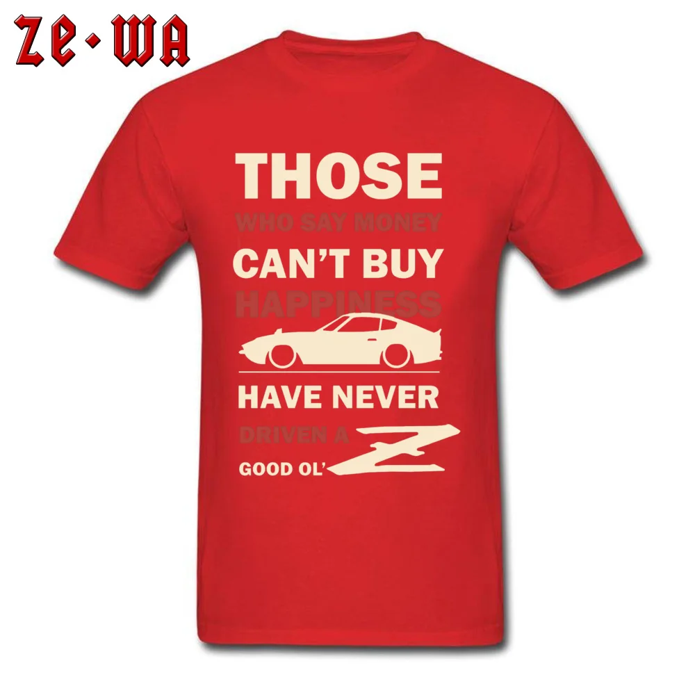 Fashionable Pure Cotton Tees for Men Custom T Shirt Group Retro O-Neck T Shirt Short Sleeve Drop Shipping Happiness in a Datsun Z 4746 red