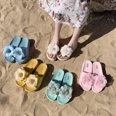 

Women Summer Sandals Slipper Indoor Outdoor Flip-flops Beach Shoes Women Flower Slippers Ladies Flats Shoes Sapatos Mujer