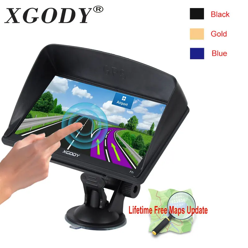 Xgody 715 7 Inch Gps Navigation Car Truck Gps Navigator 128MB+8GB Capacitive Screen Sat Nav Newest Europe Map Russia Navitel xgody 712 car navigator gps truck navigation europe 7 inch car gps navigator bluetooth rear view camera russia navitel maps