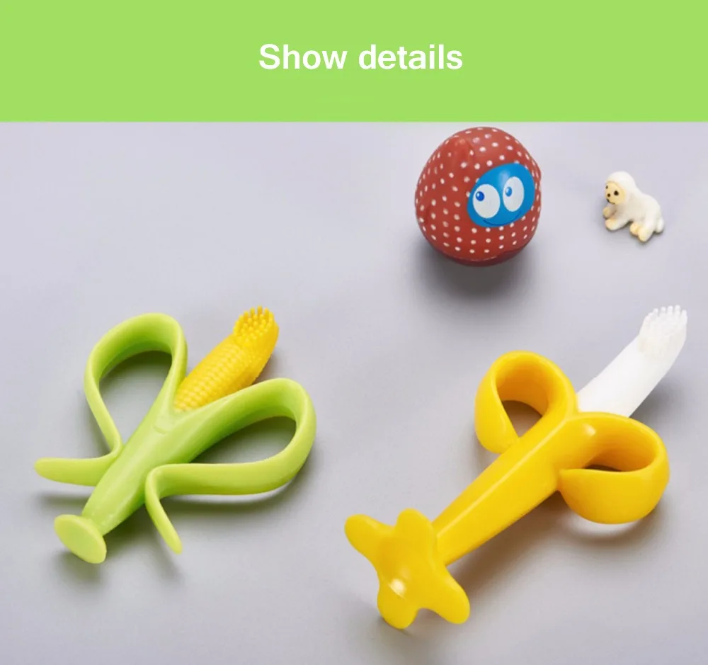 10 шт. детские игрушки силикона 0-12 месяцев банан кукурузы ребенок Bpa бесплатно Прорезыватели для зубов игрушки для новорожденных зубные