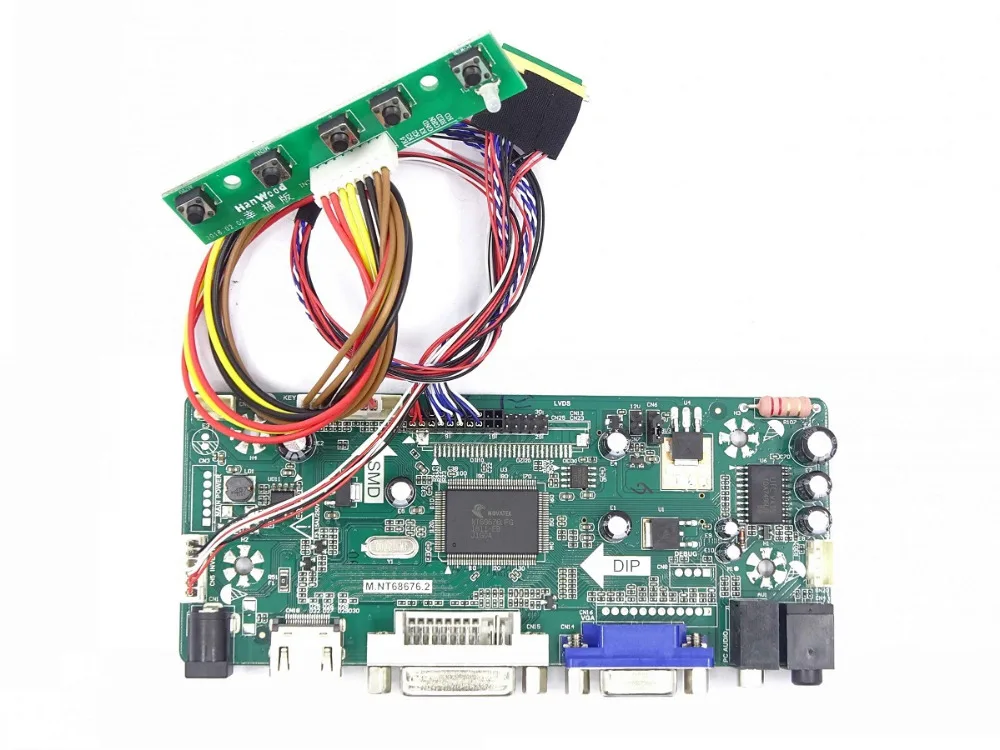 M. NT68676 VGA, HDMI, DVI светодиодный набор для платы ЖК-контроллер "сделай сам" для B156XW02 V3/V6 B156XW02 V2/V7 B156XW02 V0/V1 1366X768