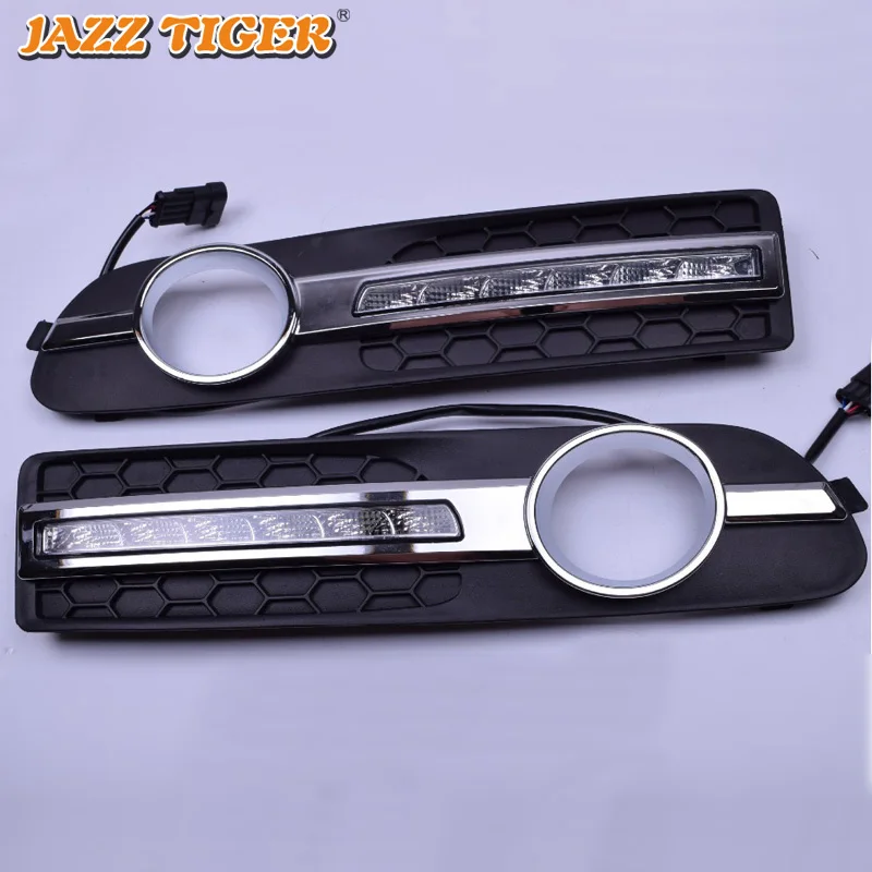 

2Pcs For Volvo S80 2009 - 2013 LED Day light DRL Daytime driving Running Lights Daylight cover yellow turn signal car styling