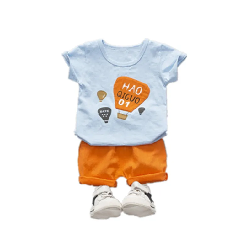 

New children's clothes short sleeve suit balloon two-piece cotton Korean children's clothes