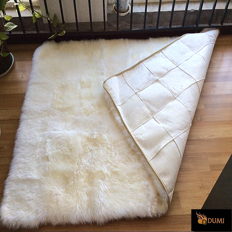 1Piece 200*160cm Ivory White Soft Natural Australian Sheepskin Large Wool Shaggy Lambskin Rug