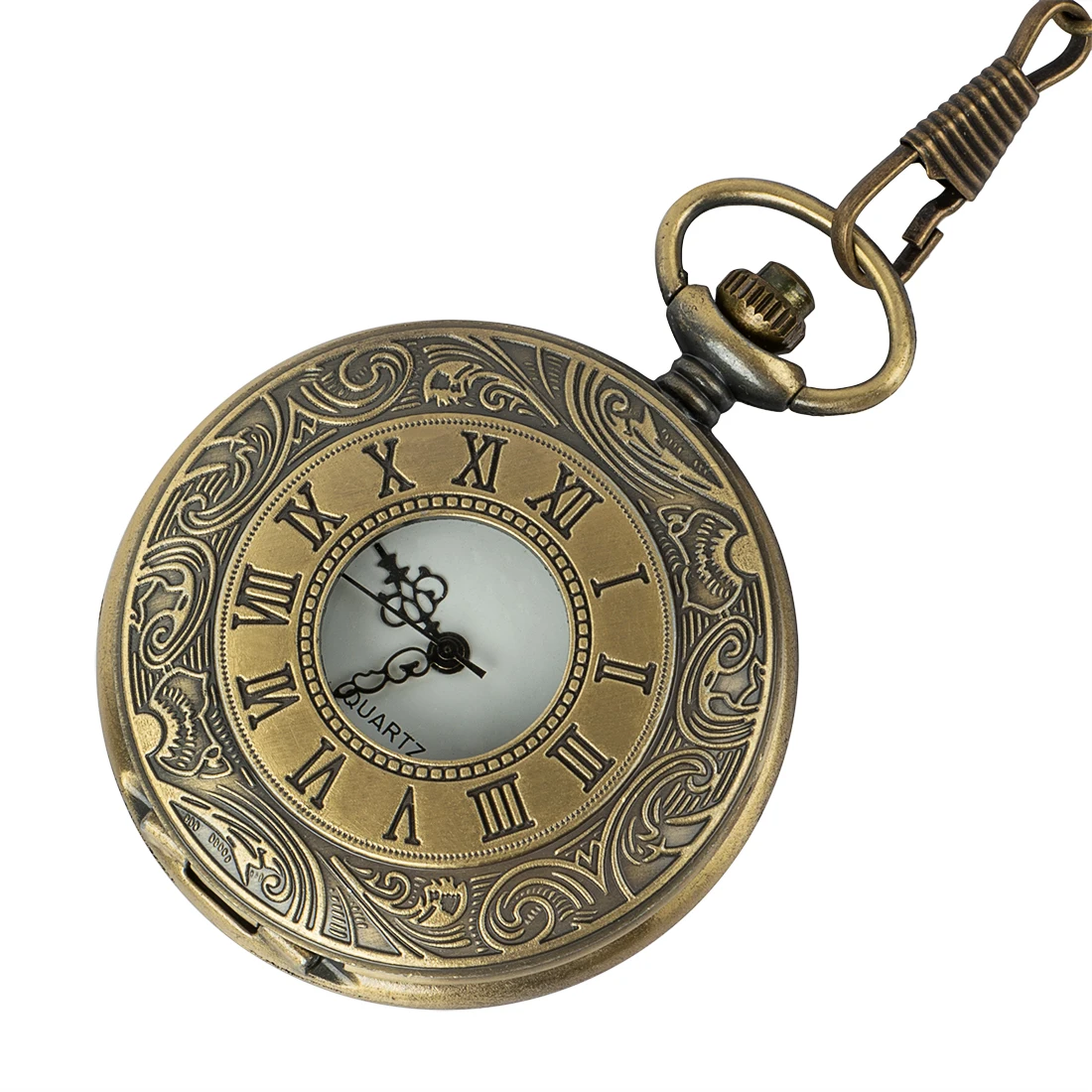 

Vintage Bronze Steampunk Pocket Watch Roman Numerals Quartz Necklace Pocket & Fob Watches Chain Men Women Clock Relogio De Bolso