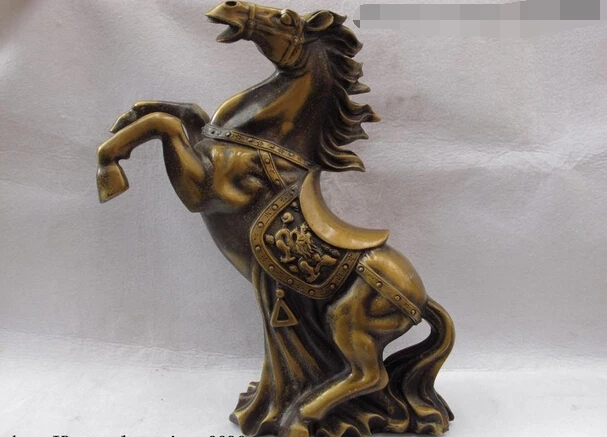 

S1439 Chinese Royal Copper Bronze Feng Shui Lucky Gallop Dragon Steed War Horse Statue D0318