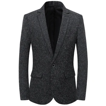 

Men Casual Suit 2019 Spring New Men Jacket Tops Thin Slim fit Blazer Black Grey White 2034