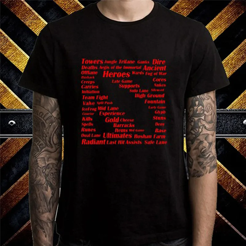  Retro T Shirts Short Sleeve Men Dota 2 Defence Of The Ancient Short Crew Neck T Shirts