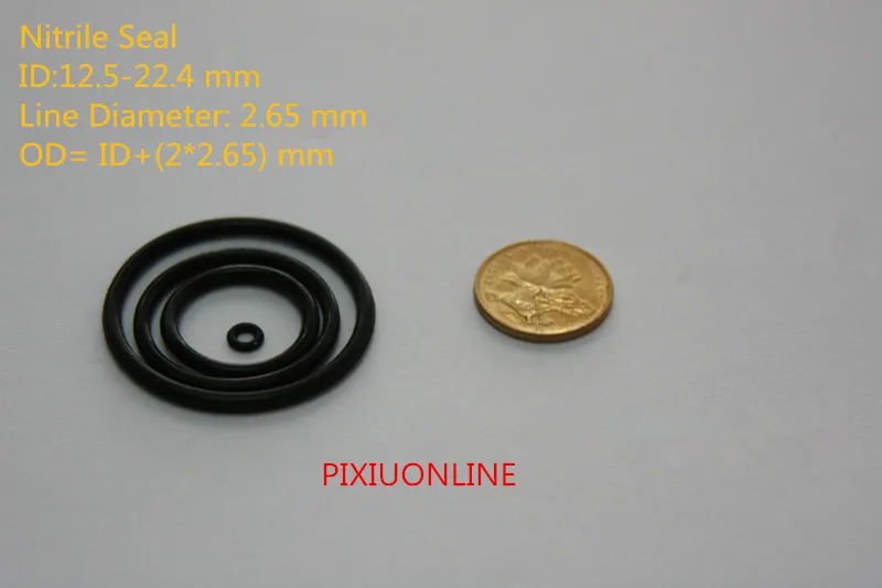 

100PCS YT940 Nitrile O-Rings Rubber Gasket/Backup Ring/Joint Ring Nitrile seal ID(12.5-22.4 mm)* Line Diameter 2.65 mm NBR