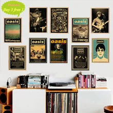 OASIS música Rock Retro Poster nostalgia Rock banda de música de papel Kraft cartel Bar Café habitación decorativo