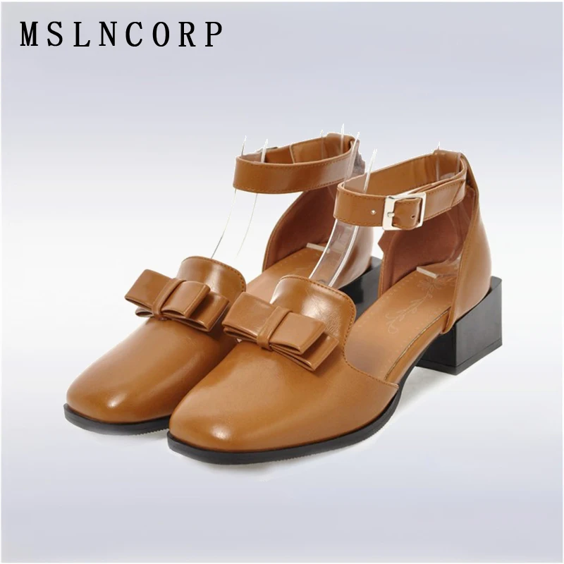 

Plus Size 34-46 New Fashion Summer Women Sandals Square Heel Square Toe Butterfly Casual Shoes Footwear For Ladies Office Pumps