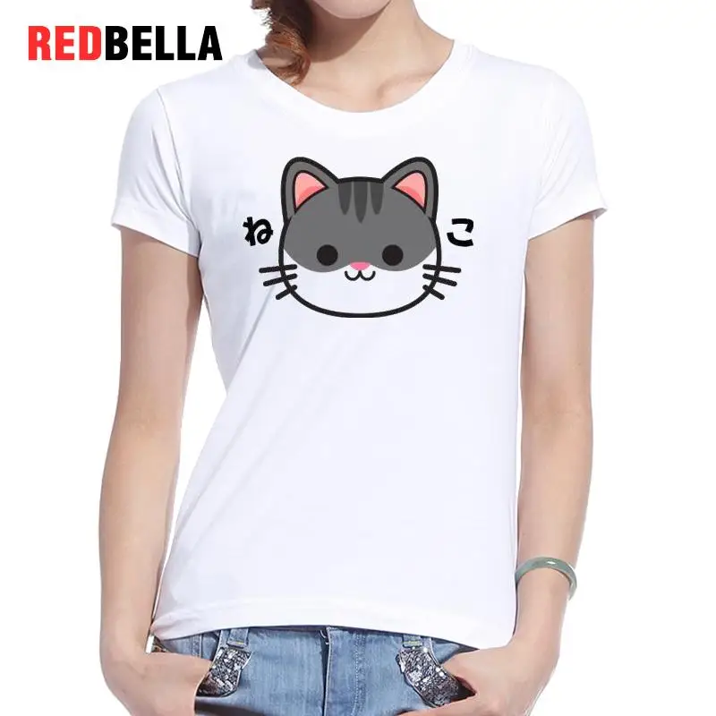 REDBELLA Ulzzang Harajuku женские топы каваи милый забавный кошки японский стиль женщины