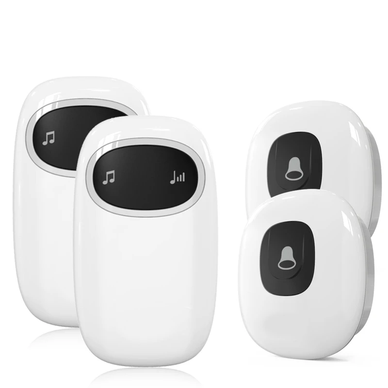 

JEX self powered Wireless Doorbell no battery Security Doorbell Waterproof smart Door Bell chime 2 Transmitter 2 Receiver