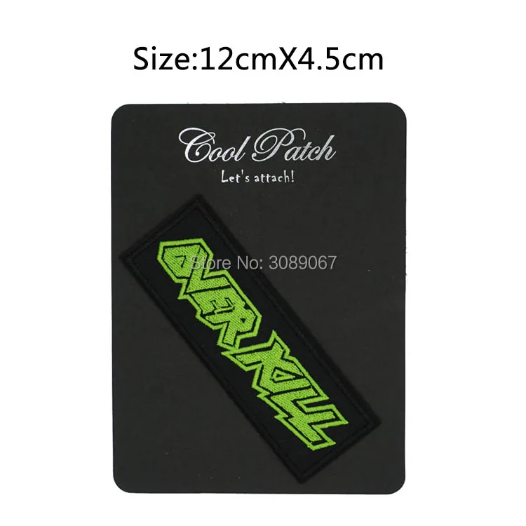 

4.7" OVERKILL EMBROIDERED PATCH THRASH SPEED ARTILLERY POSSESSED EXODUS Music Band Iron On badge biker MOTIF Rock Punk