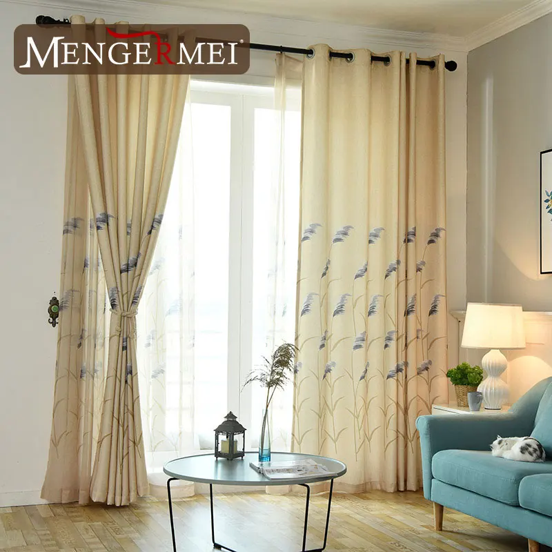 

Reed Pattern Blackout Curtains For Living Room Window Curtains for Bedroom Modern for Kids Room Drapes 164