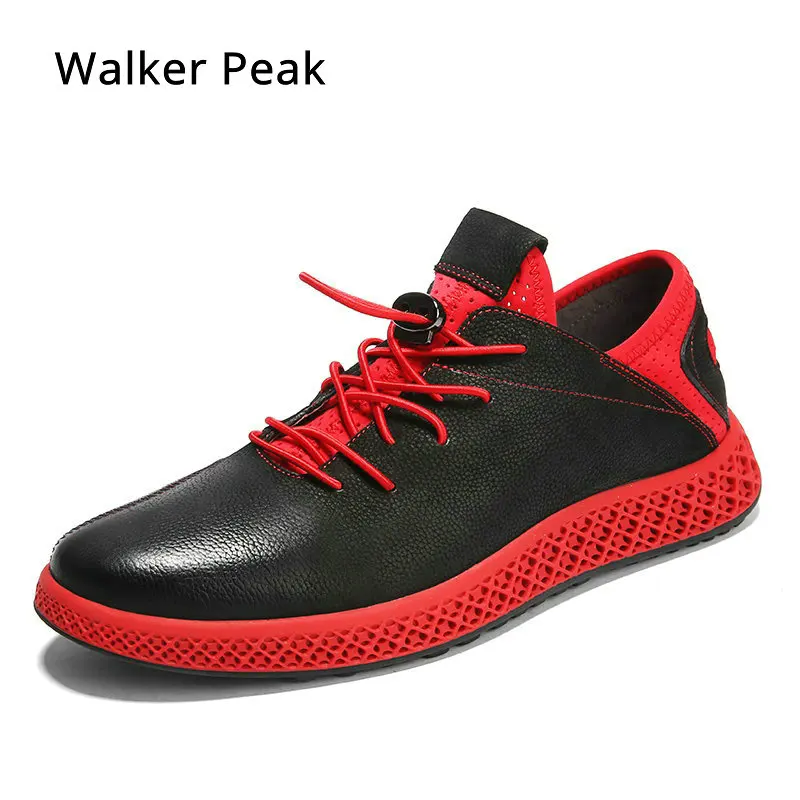 

Fashion Genuine Leather Men Shoes Wear-resistant Bottom Black Sneakers Men Cool Adult Casual Shoes Footwear Krasovki Zapatillas