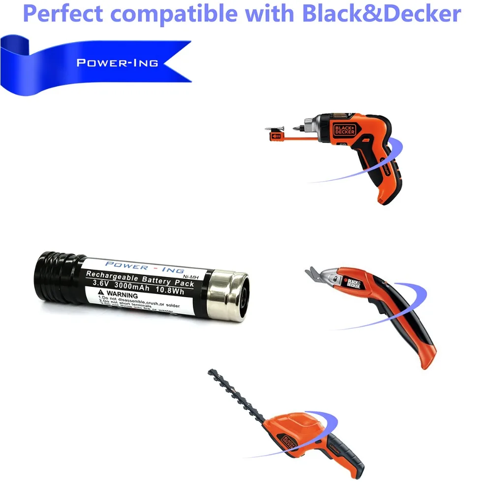 3,6 V 3000 mAh Сменный никель-металлогидридный Аккумулятор для Black& Decker