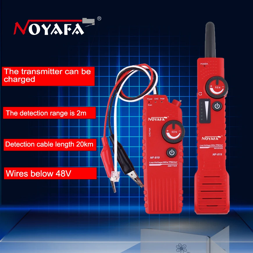 

Original Noaya Low Voltage Underground Cable Finder Anti-Interference Low Voltage Wire Tracker RJ45 RJ11 BNC Tester NF-819