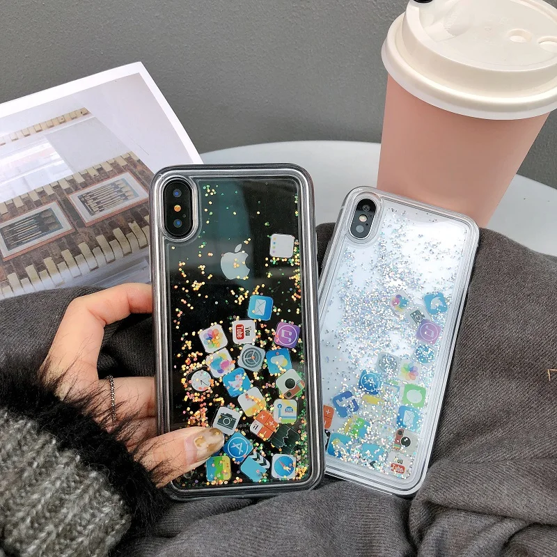 Прозрачный черный/белый/розовый блестящий чехол для iphone 6/6S 7 8 Plus X XS XR MAX|Бамперы| |