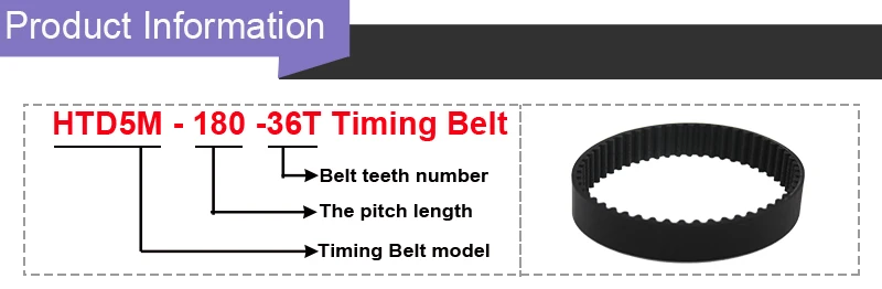 HTD501~5100/pitch 3mm Black Rubber Gear Timing Belt Transmission Drive Belts 
