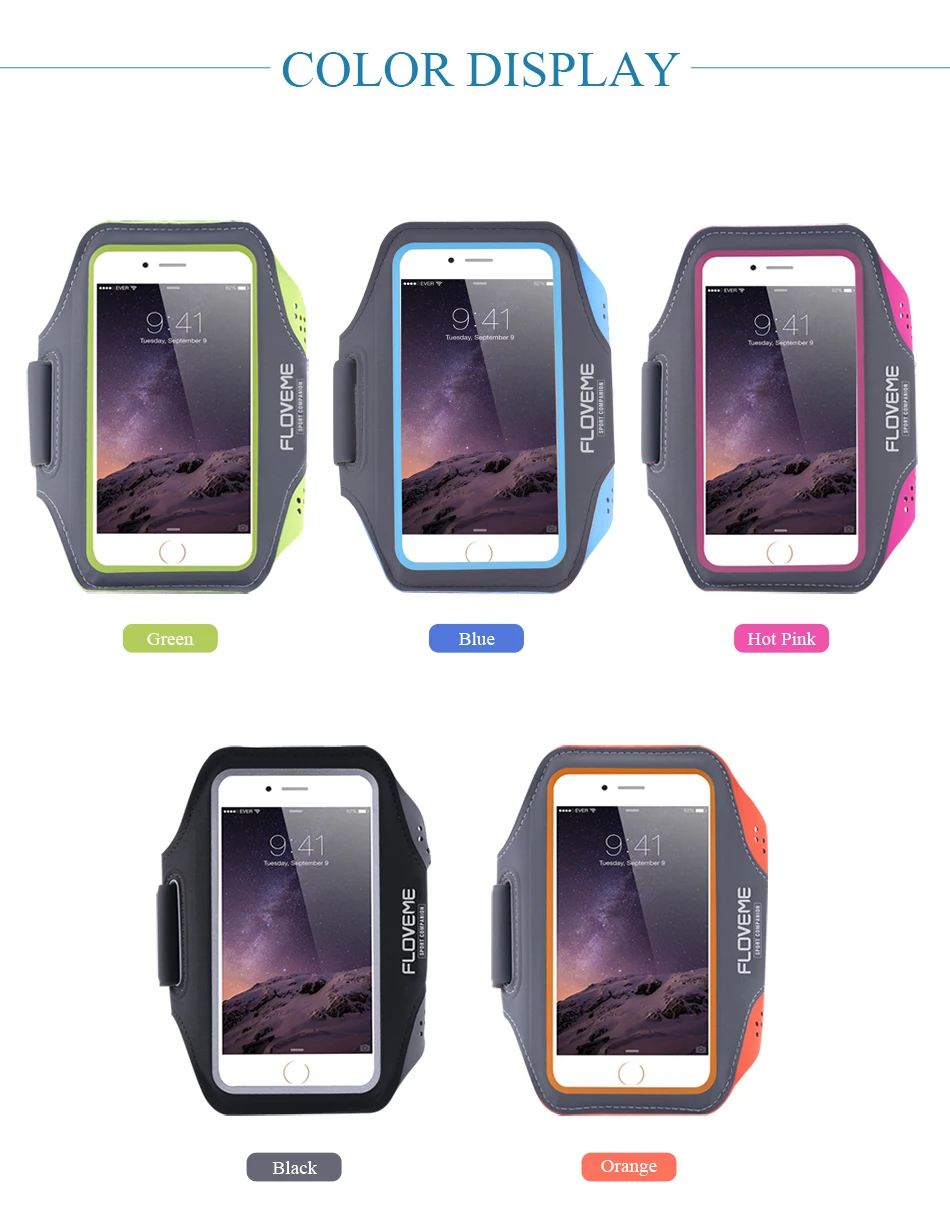 FLOVEME Universal 4.7 5.5 Inch Sport Armband Case For iPhone 6 6S 7 Plus Running Cycling Gym Storage Pouch Waterproof Bag Cases (10)