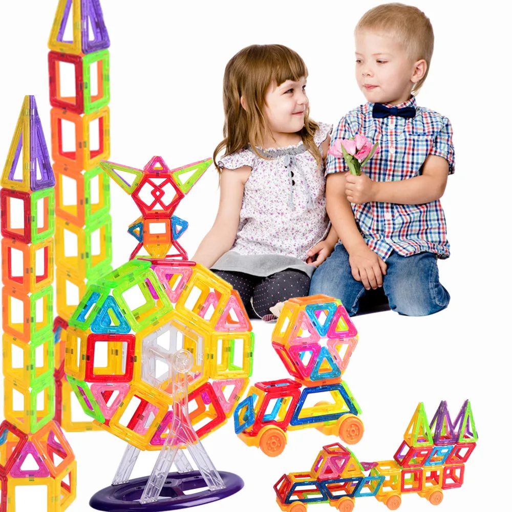 SuSenGo 40 60 Pcs New Mini Magnetic Blocks Designer Kits 3D Building Constructor Toy Bricks DIY