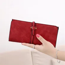 2016 Fashion Lady Bags Women Wallets Drawstring Handbags Leather Zipper Wallet Purse Long 2 Fold Clutch Card Holder