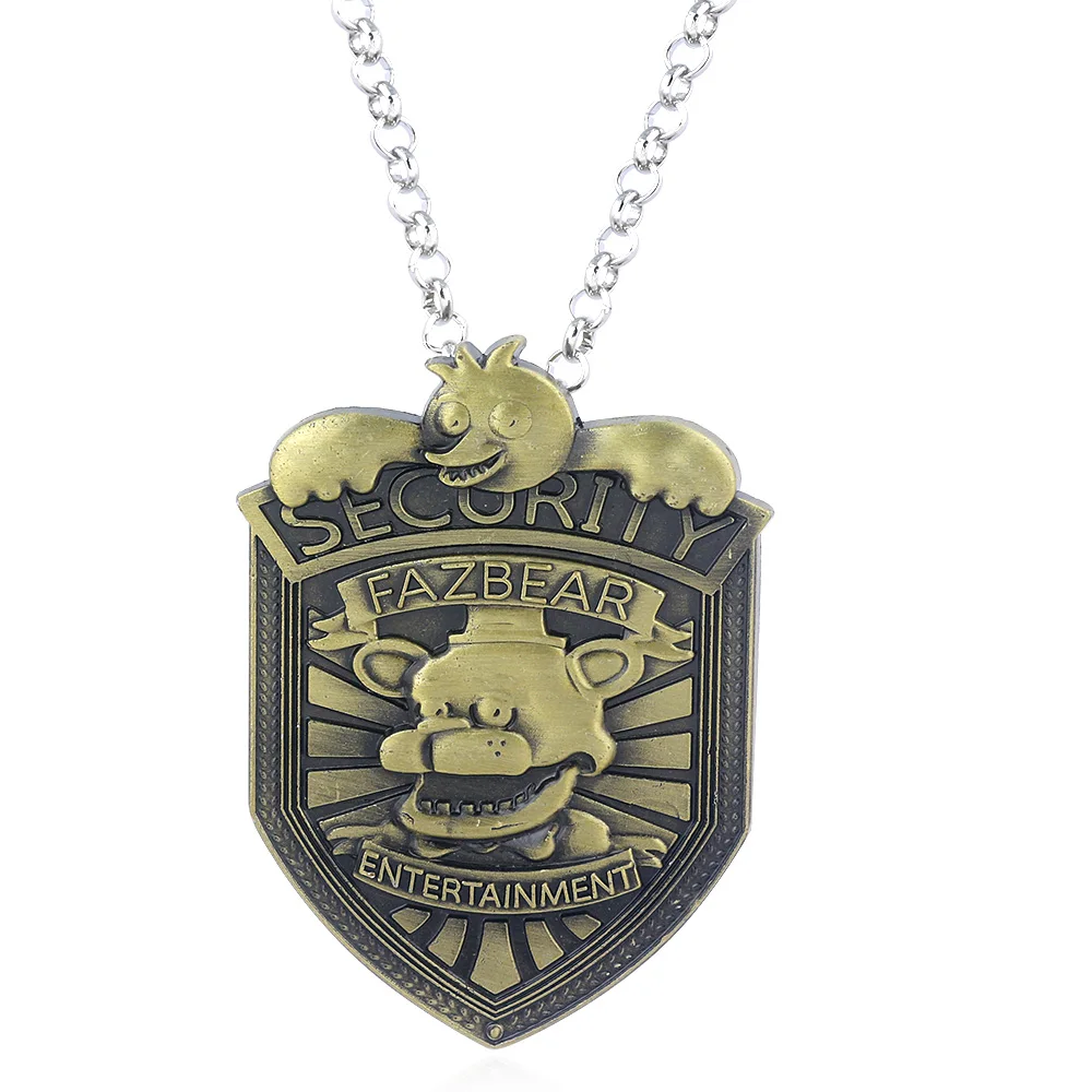 

NEW Game Five Nights at Freddy's FNAF Letter Badge Necklaces Ancient bronze metal Pendant alloy Accessories Men Jewelry