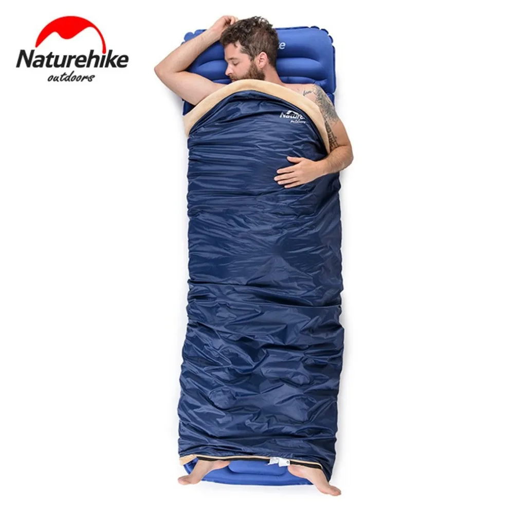 

NatureHike 190*75cm Coral Velvet Envelope Sleeping Bag Ultralight For Hiking Camping Traveling Autumn Winter Waterproof Warm