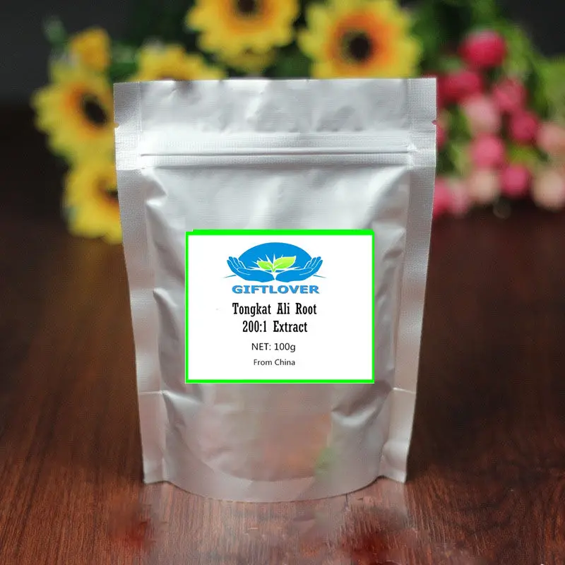 

2018 Pure Wild Tongkat Ali 200:1 Root Extract Powder For all age Eurycoma Eurycoma Longifolia Root Free shipping