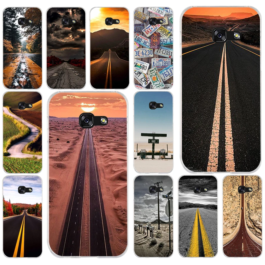 053FG Bumper Road Landscape Soft Silicone Tpu Cover phone Case for Samsung a3 2016 a5 2017 a6 plus a7 a8 2018 s6 7 8 9 | Мобильные