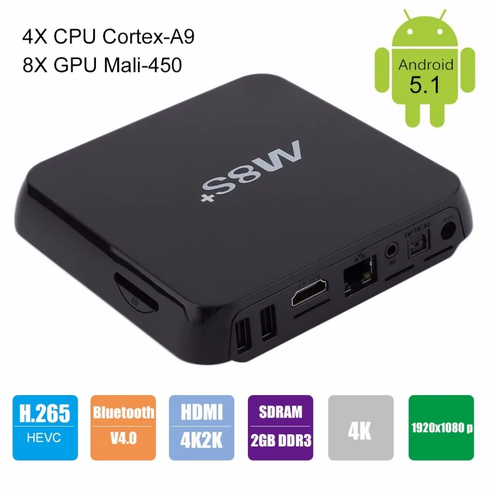 

M8S Plus M8S+ Amlogic S812 Quad Core TV Box For Android 5.1 STB 2GB+8GB Bluetooth 4K Ultra HD Set Top Box Media Player EU Plug