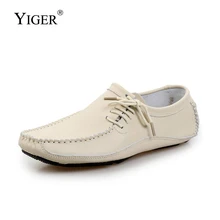 YIGER Для Мужчин's Большие размеры Обувь в горошек Повседневное лоферы из натуральной кожи; ботинки для вождения ручная работа Four Seasons удобная пункт 0058