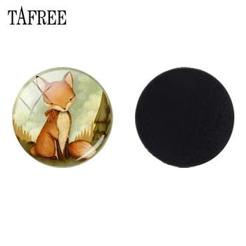 

TAFREE Glass Fridge Magnet Lovely Fox Vintage Picture Glass Cabochon Dome Animal Clip Art Refrigerator Magnets Jewelry Findings