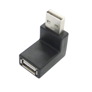 

90 Degree Up Right Angled USB 2.0 A Male to Female Extension Adapter Low Profile