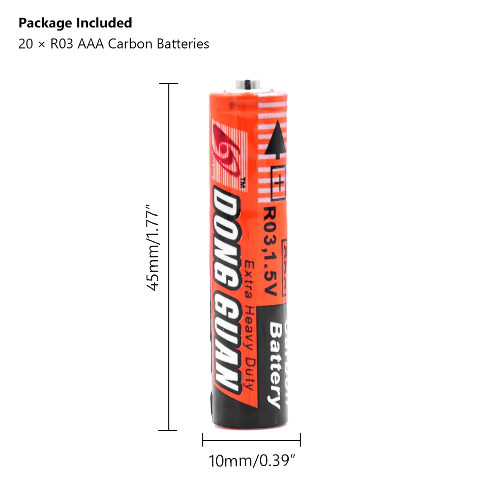 AAA 1,5 V карбоновая сухая батарея UM4 LR03 батареи для игрушек дистанционного управления