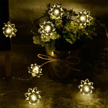 

Christmas Home Wedding Decor Lotus String Lights AC220V 4m 20 LED Flower Fairy Light String Indoor and Outdoor