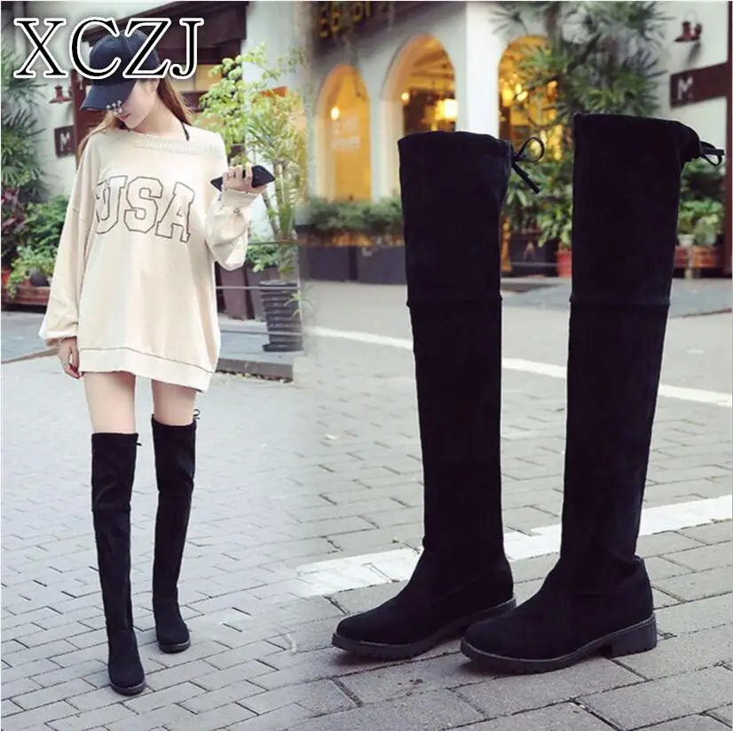 

XCZJ Shoes female 2019 new women's shoes over the knee long boots with high tube female boots women Botas Mujer