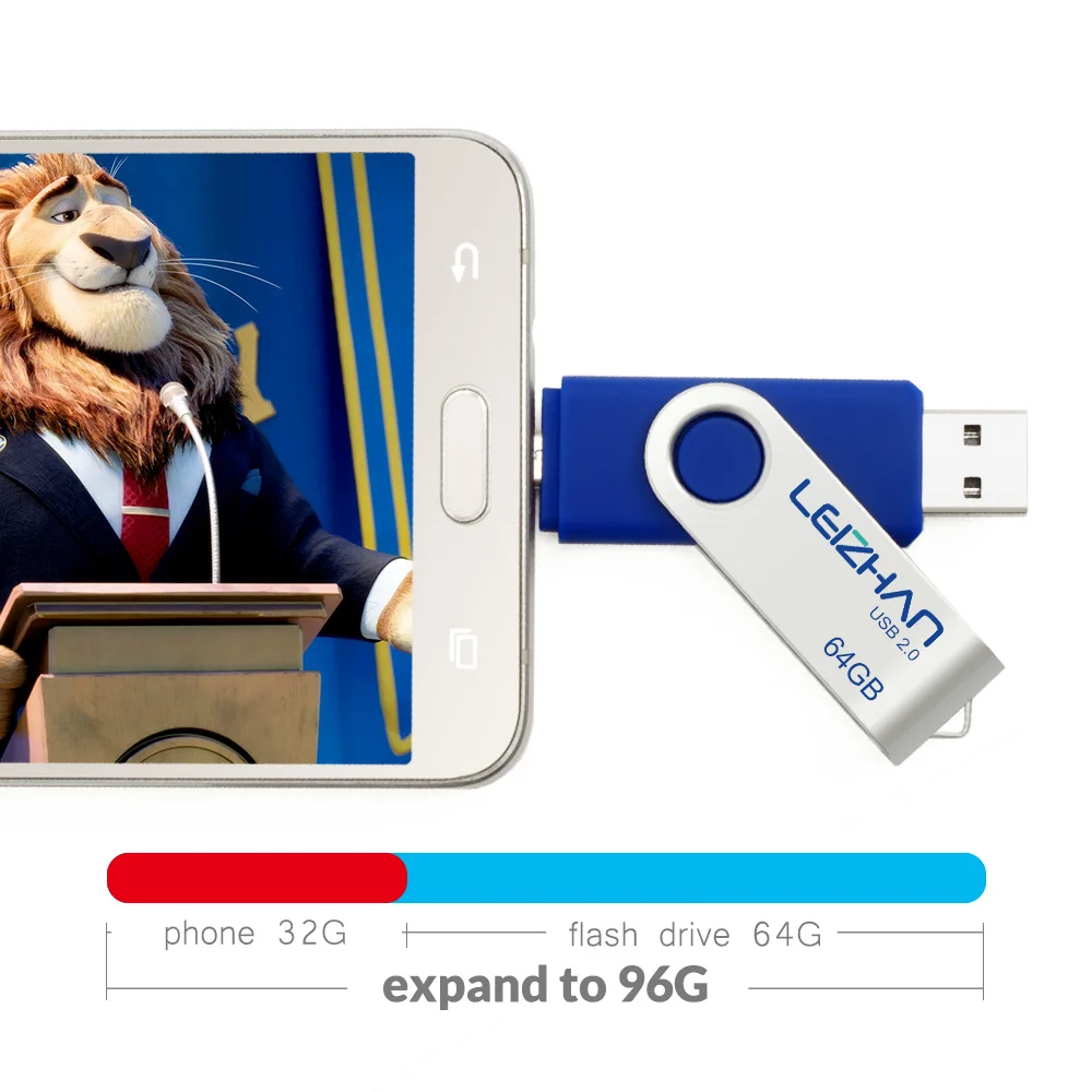 LEIZHAN флэш накопитель USB 2 0 карта памяти OTG мини Udisk цветной Pendrive multifuntional для android