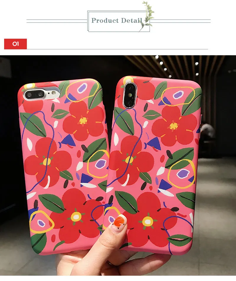 Flower Silicone Case For iPhone 8 8plus 7 7 Plus Phone Case Soft For iphone 6 s 6s Plus X XR XS Max Cases Cover Coque Funda Bag  (18)