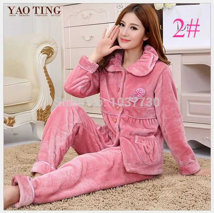 Pyjamas pour femmes d'hiver thermique épaississement ...