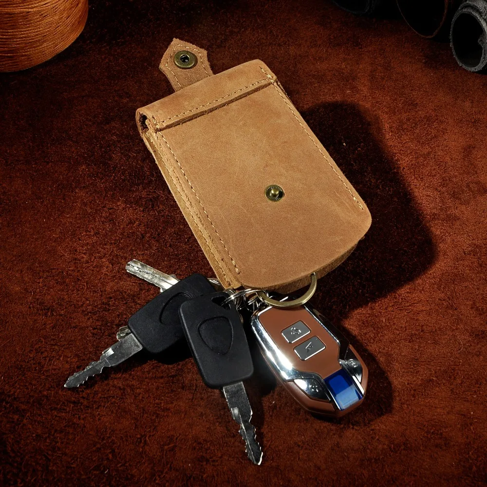 Key Case Holder Chain Designer Key Package Bag Original Genuine Leather Men Car Remote Y1008