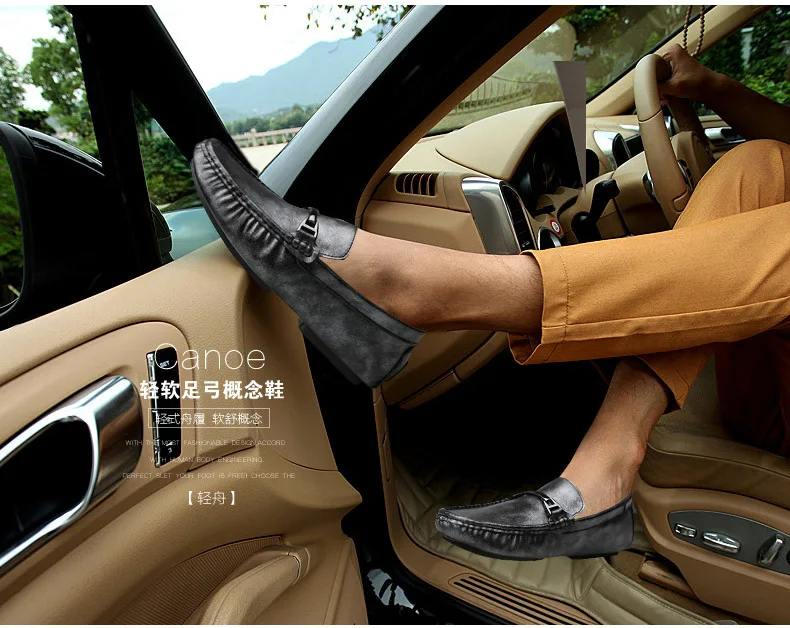 Мужская повседневная обувь из натуральной кожи; Роскошные Брендовые мужские лоферы; модель года; Лоферы для вождения; Мокасины без застежки; большие размеры 37-45